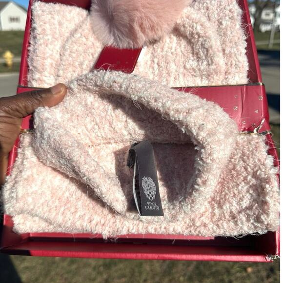Vince Camuto Faux Fur Hat And Loop Winter Set Color Blush - Picture 7 of 11